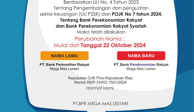 Pengumumnan Perubahan Nama